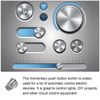 Rebower Push Button Switch SPST Copper Nickel Plated Momentary Round Button, [for Light DIY Project] - 16mm / Silver Tone