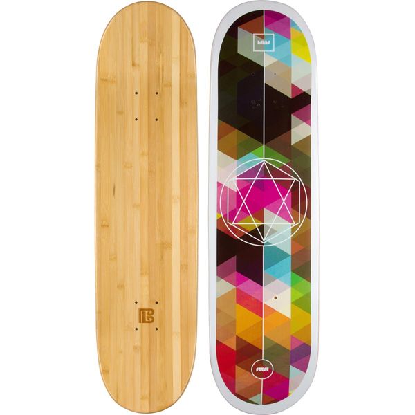 Bamboo Skateboards Geometricity Graphic Skateboard Deck Only - More Pop, Lasts Longer Than Maple, Eco Friendly 7.75