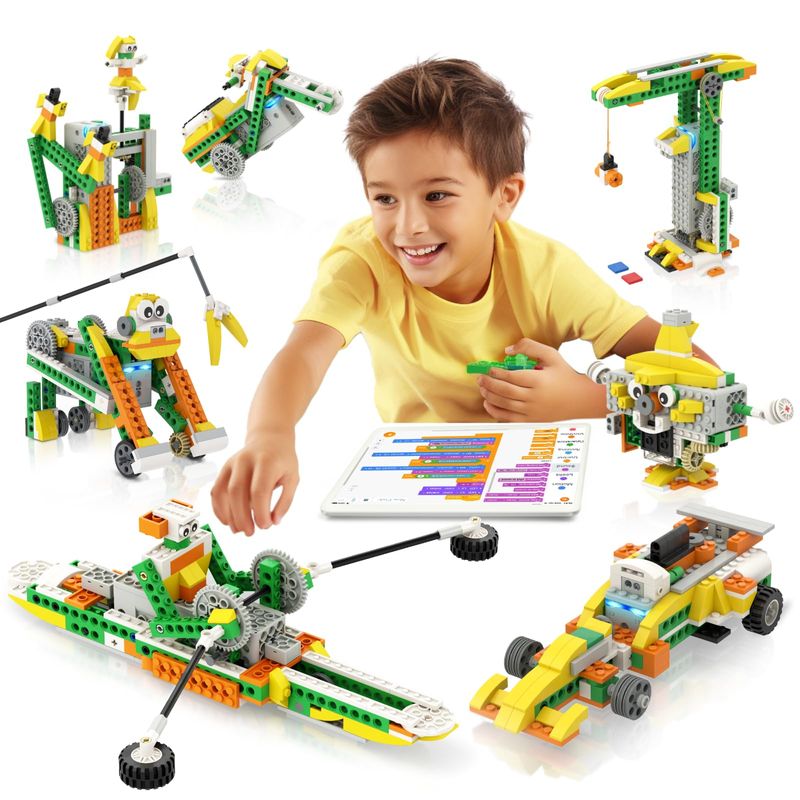 Apitor STEM Robot Building Kit - 6-in-1 Programmable RC Robot With Coding App For Kids 7-12