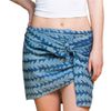 PANASIAM Indigo Scarf - Scarf Wrap Skirt Indigo Blue Printed with Traditional Japanese Patterns Soft Natural Fabrics, Algae