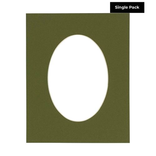 CountryArtHouse Dill Green Acid Free 20x38 Oval Picture Frame Mat with White Core Bevel Cut for 15x30 Pictures - Fits 20x38 Frame - Pack of 1 Matboard Show Kit with Acid Free Backing & Clear Bag