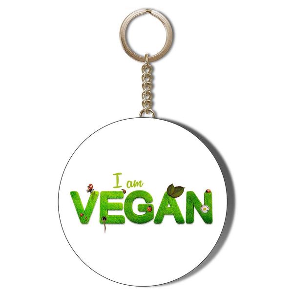 Gift Insanity I AM VEGAN 55mm KEYRING BOTTLE OPENER