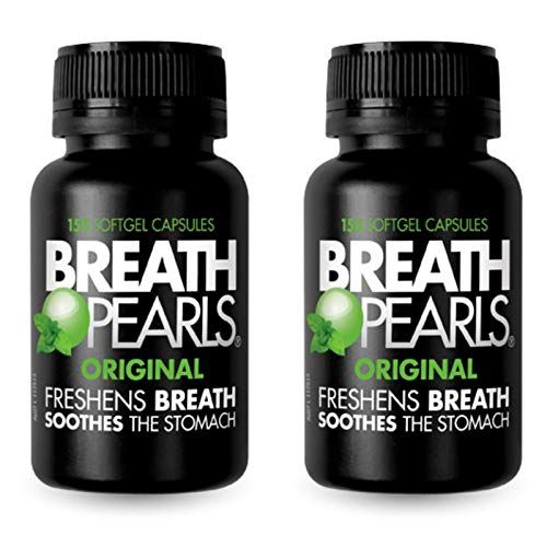 Breath Pearls Original Freshens Breath (150 softgels) New pack 150 counts x 2 Pack =(Total 300 Softgels)