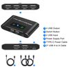 USB Switch, USB Switcher 2 Computers, USB 2.0 Switch Sharing 4 USB Devices KVM Switcher Box for PC, Printer, Scanner, Mouse, Keyboard with 2 Pack USB Cable, Compatible with Mac/Windows/Linux