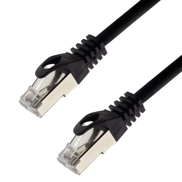 Network Cable S/FTP PIMF Cat. 7 3.00 m Black Patch Cable Gigabit Ethernet LAN DSL CAT7 Cable