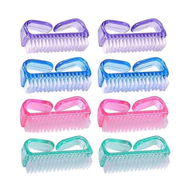 Haobase 8pcs Mini Nail Art Cleaning Brushes For UV Gel Acrylic Soft Remove Dust Brush Finger Care Manicure Tools