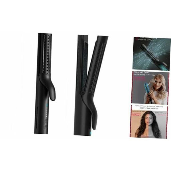 360°Airflow Style Hair Curling Flat Iron, 2 in 1 Ionic Hair Curler &