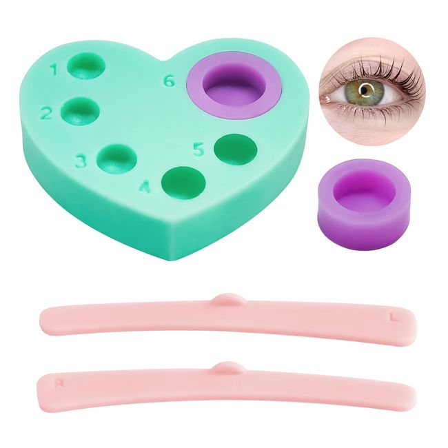 Lomansa Lash Lift Tool, Lash Lift Lotion Palette with Ribbons, Eyelash Perm and Eyebrow Lamination Silicone Tool, Easy to Clean and Reusable(Green)