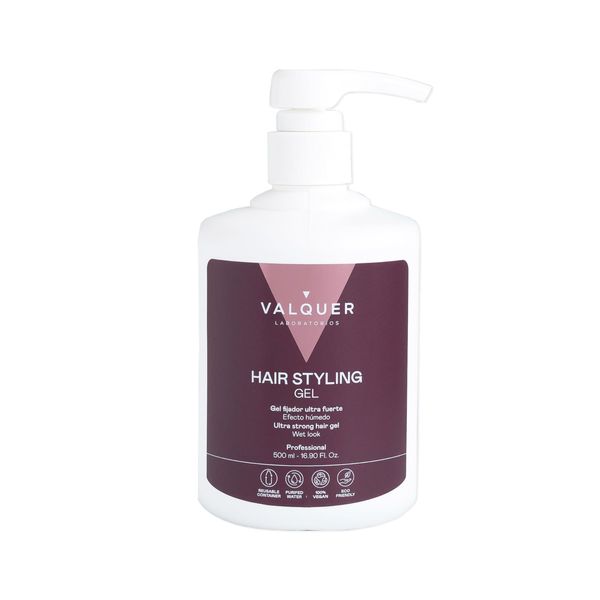 Valquer Profesional Ultrastarkes Haarfixiergel. Haargel. Vegan und sulfatfrei. vegan. Haargummi. Haarfixierung. Frisur definieren - 500 ml