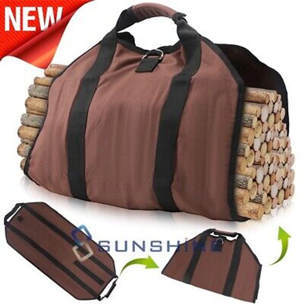 Firewood Log Carrier Bag Heavy Duty Nylon Canvas Log Tote Holder for Fireplace