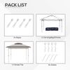 12' x 12' Backyard Party Cabana Gazebo w/ 3-Level Adjustable Height, Beige