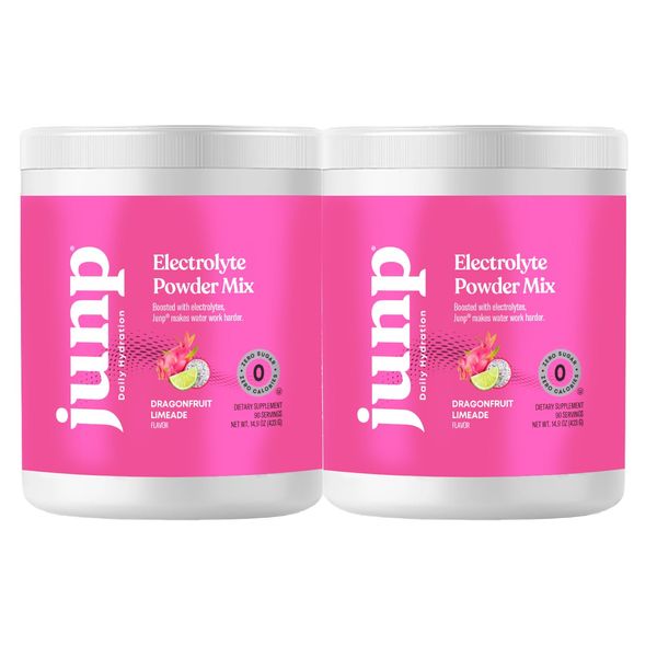 JUNP Electrolytes Powder No Sugar No Carbs - Exotic Tropical Dragonfruit Limeade Drink Mix - Potassium & Salt Electrolyte Hydration Powder Zero Calorie Sugar Free Electrolyte Powder, 180 Servings