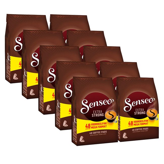 Senseo Extra Strong Dark Roast Coffee Pods, 48 Count (Pack of 10) - Single  Serve Coffee Pods Bulk Pack for Senseo Coffee Machine - Compostable Coffee