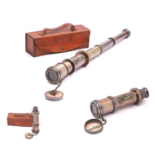 RII Antique Decor Spyglass, Pirate Telescope with Leather Case, Handheld Telescope for Adventure Enthusiasts, Monocular Nautical Decor for Gifting, Travellers, J. Scott London, 16"