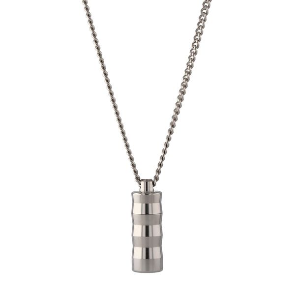 Leger PC02-1 Pill Case, Portable, Titanium, 27.6 inches (70 cm), Necklace, Made in Japan, Waterproof, Wave, Thick