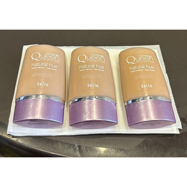 3 tubes Covergirl Queen Collection Natural Hue Liquid Makeup Q700 Rich send