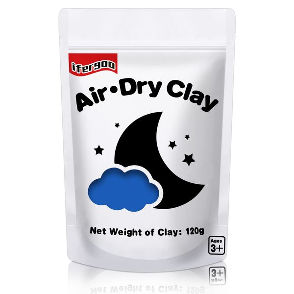 iFergoo Air Dry Clay, Ultra Light Modeling Clay, Magic Clay DIY Creative Modeling Dough, Kids Gifts for Girls Boys (Blue Clay)