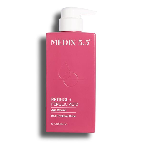 Medix 5.5 Retinol Cream with Ferulic Acid Anti-Sagging Treatment. Targets Crepey Wrinkles and Sun Damaged Skin. Anti-Aging Cream Infused With Black Tea, Aloe Vera, And Chamomile (15oz)