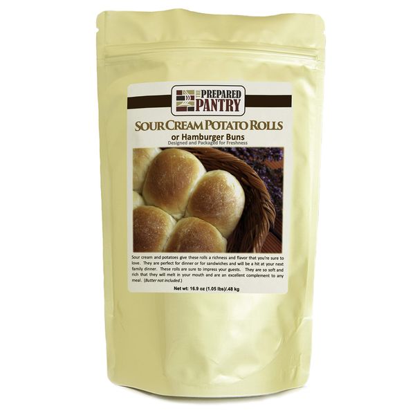 The Prepared Pantry Sour Cream Potato Roll or Hamburger Bun Mix; Single Pack; Makes 12 Rolls