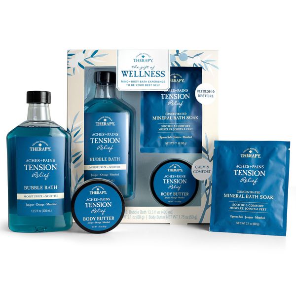 Village Naturals Therapy 3-Piece Tension Relaxing Wellness Spa Gift Set, Cedar Citrus Scent