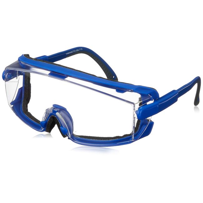 Yamamoto Optics YAMAMOTO SN-715PRO Protective Glasses with Protective Cover, All Around Protection Cover, Gasket Type, Blue, PET-AF (Double-Sided Hard Coated, Anti-Fog), Made in Japan JIS UV Protection