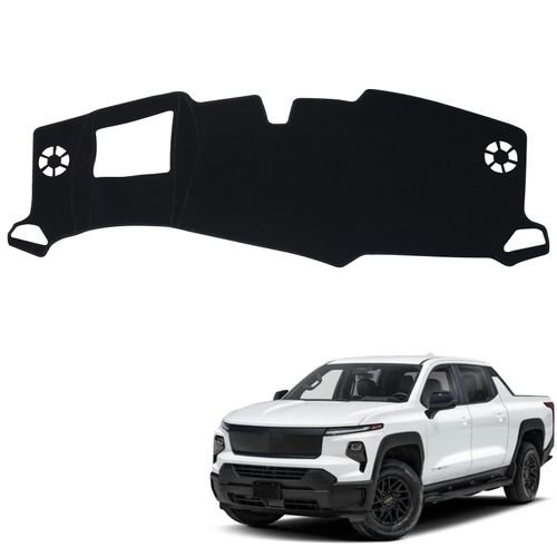 KEEGTBOX Dashboard Dash Board Cover Mat Carpet UV Rays Protector Compatible with Chevrolet Silverado EV WT LT (Not for RST) 2024 2025 Dash Mat Cover Carpet Accessories