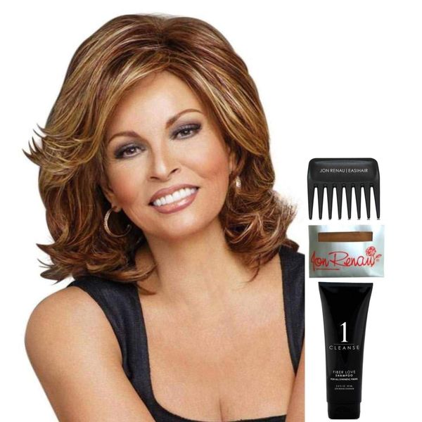 Bundle - 5 items: Embrace by Raquel Welch HEAT FRIENDLY Wig, Christy's Wigs Q & A Booklet, Wig Shampoo, Wig Cap & Wide Tooth Comb COLOR: RL1923