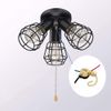 Ceiling Fan Switch Kit Zing Ear ZE-110M Pull Chain Light Switch 3 Wire Metal Body Speed Fan Switch Ceiling Fan Light Lamp Replacement Switch with Pulling String, Brass