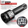 KIRXST Impact Triple Square Spline Bit Socket, 1/2" Drive M18 Spline Bit Socket, CR-MO Steel