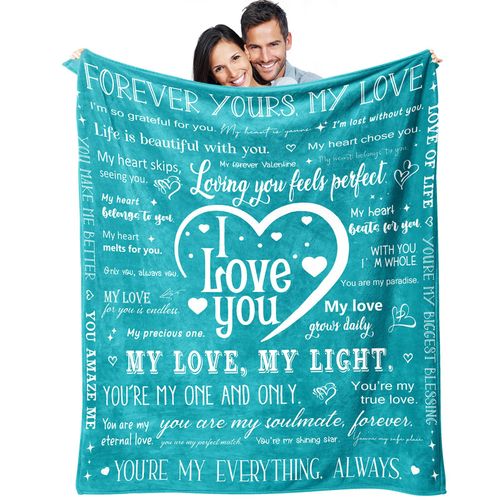 Valentine Blanket Valentines Gifts for Men 50"X60" I Love You Soft Throw Blanket Present for Boyfriend Husband from Girlfriend Wife Valentines Day Blanket for Him