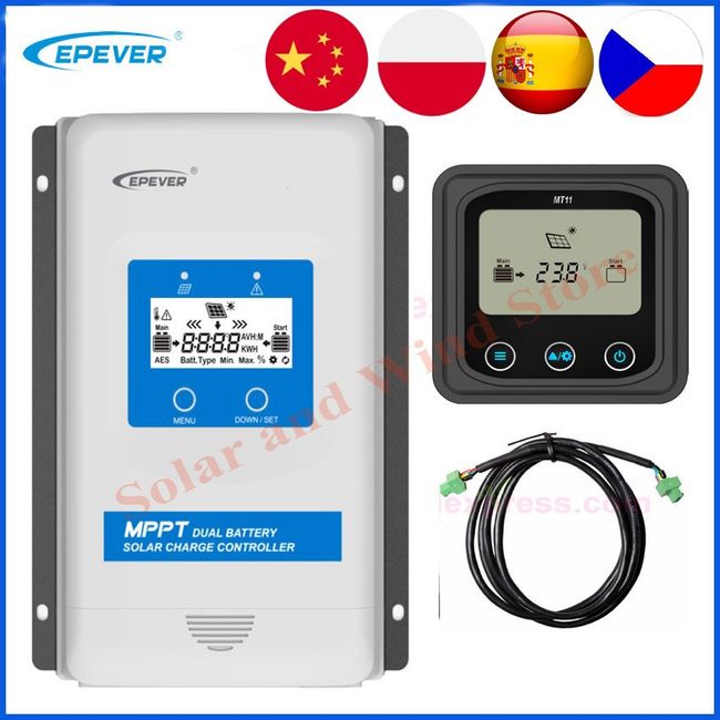 EPever MPPT 50A 60A 80A 100A Solar Charge Controller 12V 24V 36V 48V for  Max 200V PV 5415AN 6415AN 8415AN 8420AN10415AN 10420AN