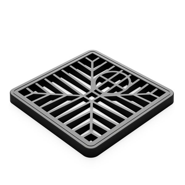 QUERGO Square Drain Covers Outdoor Drainage Channel - PVC Plastic Grid - 150mm x 150mm (6” x 6”) Black Outside Drain Cover