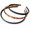 3 Pcs Plastic Plain Headbands Teeth Comb Headbands Skinny DIY Hair Bands Headbands (1*Leopard Print+1* Black+1*Matte black)