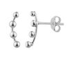 Sterling Silver Ball Bar Ear Crawler Stud Earrings