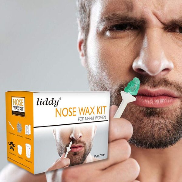 Nose Wax Kit, Nose Hair Removal Wax Kit Wax Applicators Sticks Kit 20pcs Wax Sticks, 1 Pack Wax Beans, 8pcs Mustache Stickers, 1 Measuring Cup, 10 Paper Cups for Removing Nose Eyebrow Hair