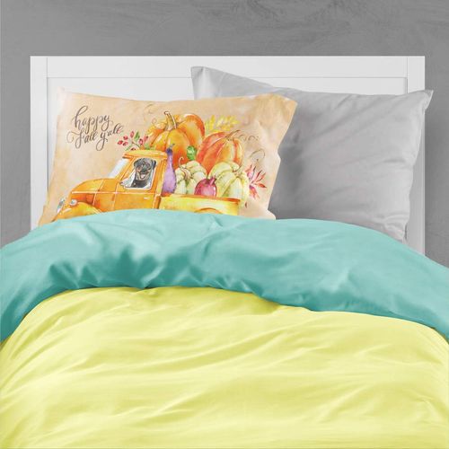 Caroline's Treasures CK2629PILLOWCASE Fall Harvest Rottweiler Fabric Standard Pillowcase Lightweight Super Soft Easy Care Decorative Artwork Pillowcase, Standard