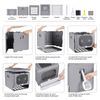 Foldable Enclosed Cat Litter Box Cat Potty with Front Door Top Entry Pull Drawer