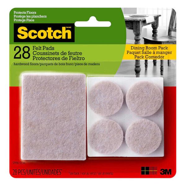 3M SP Scotch Felt Pads: Dining Room Pack / 28-pack (Beige) *28-pack