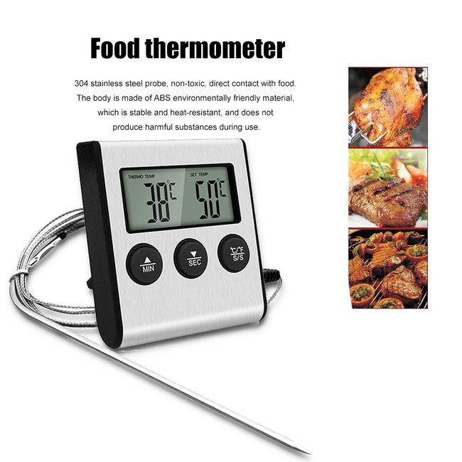 Digital Oven Thermometer Meat Kitchen Bbq Cooking Food Temperature