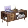 Durable Coffee Table End Storage Stand Living Room with Open Storage Shelf