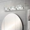 3 Square Lights Modern Bathroom Vanity Light LED Crystal Mirror Front Wall Lamp