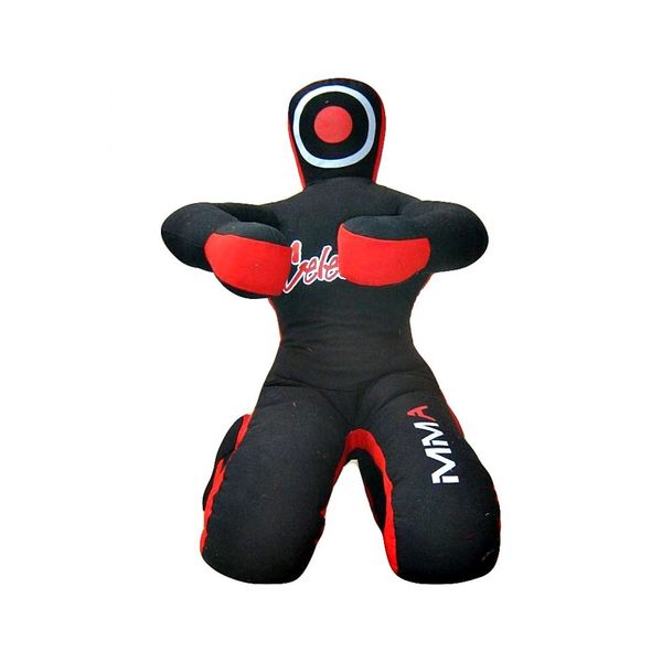 Celebrita MMA Grappling Dummy - Judo Punching Bag, Filled - Sitting Position Hands Front (Canvas Black, 70" - Upto 60 lb)