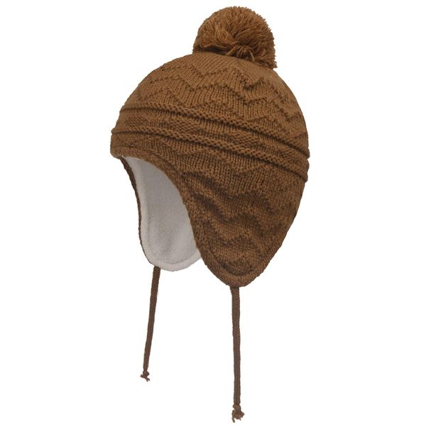 Connectyle Toddler Boys Girls Fleece Lined Knit Kids Hat with Earflap Winter Hat (Brown, 1-3 Years)