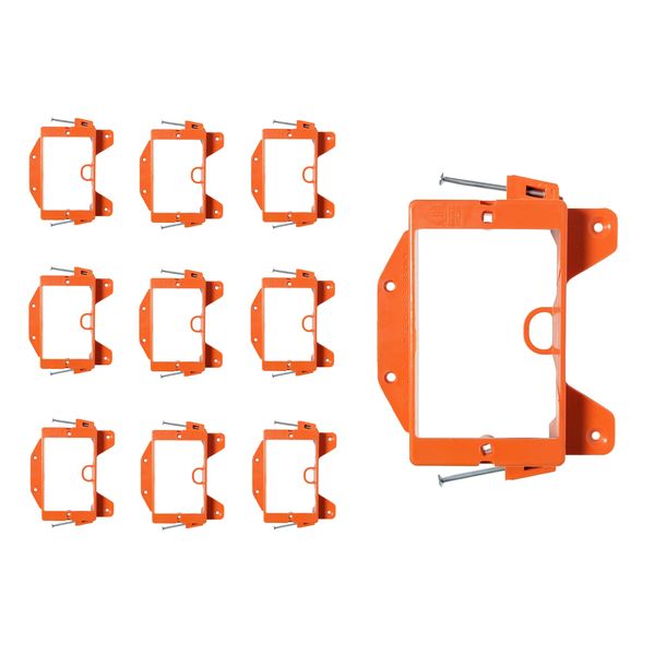 BestMounts - 10 Pack Nail-ON Low Voltage Mounting Brackets 1 Gang Multipurpose New Construction - Drywall Outlet Cable Wall Plate Bracket for Telephone Wire, Network Cable, HDMI, Speaker Wire