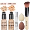 Moist Mall All-in-one Makeup Kit 12 Colors Eyeshadow Palette SIGHTLING Foundation Brush Liquid Lipstick Sponge Eyebrow Soap Winged Liner Stamp Set for Women