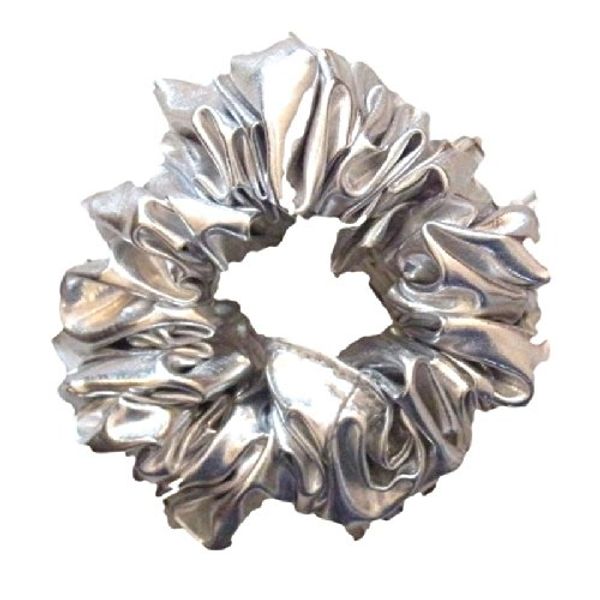 Silver Metallic Hair Scrunchy Jumbo