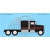 Semi Stripes Style 1 White Gray Black DCP 1:64 Scale