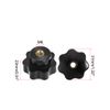 sourcing map 2 Pcs Star Knob Grip Handle M6 Diameter Brass Insert Female Thread 31mm Head Black