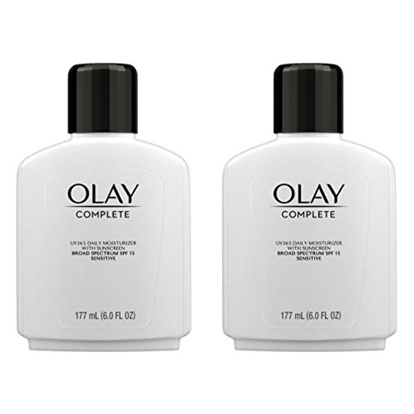 Face Moisturizer by Olay Complete Lotion All Day Moisturizer with Sunscreen SPF 15 for Sensitive Skin, 6.0 fl oz (Pack of 2)
