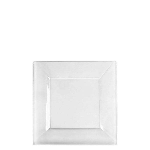 6.5" Disposable Fancy Square Clear Plastic Salad/Dessert Plates Splendid 80pcs